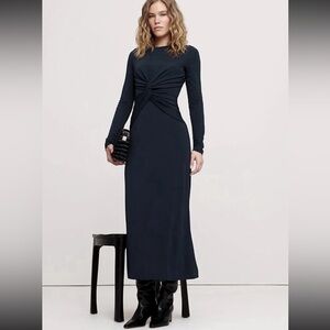 Banana Republic JERSEY KNIT TWIST-FRONT MAXI DRESS size L
